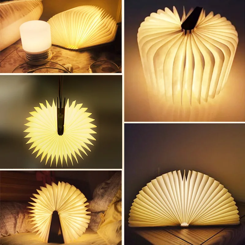 Kids Outdoor Wooden Table - 3D Folding Creative LED Night Light
