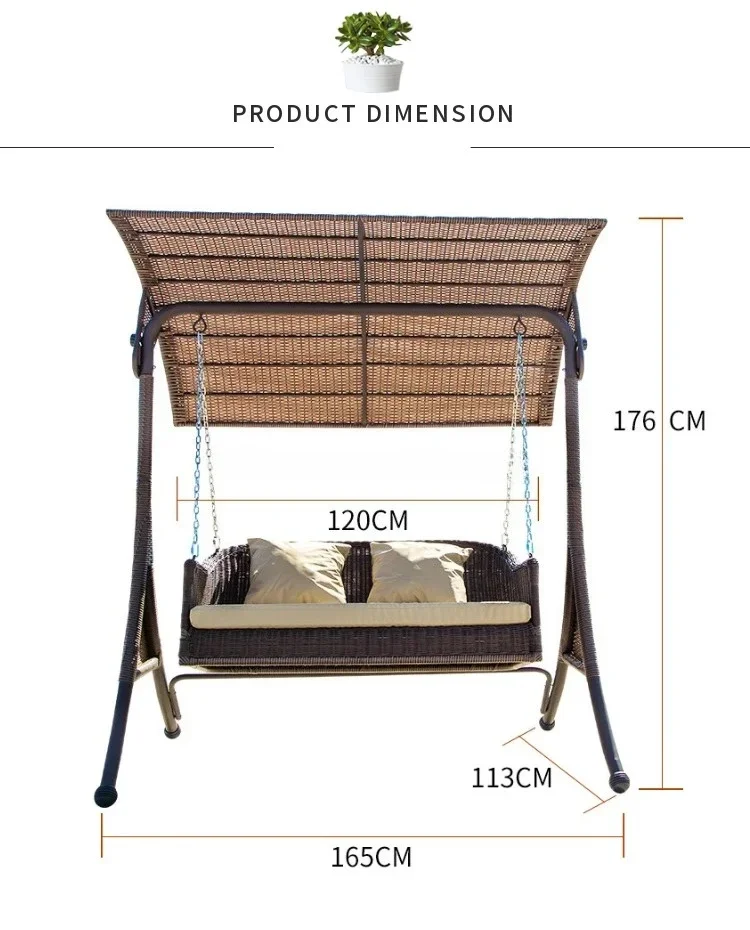 Kids Outdoor Lounge Chair - Hot sale2-Person Garden Rattan Swing Hammock