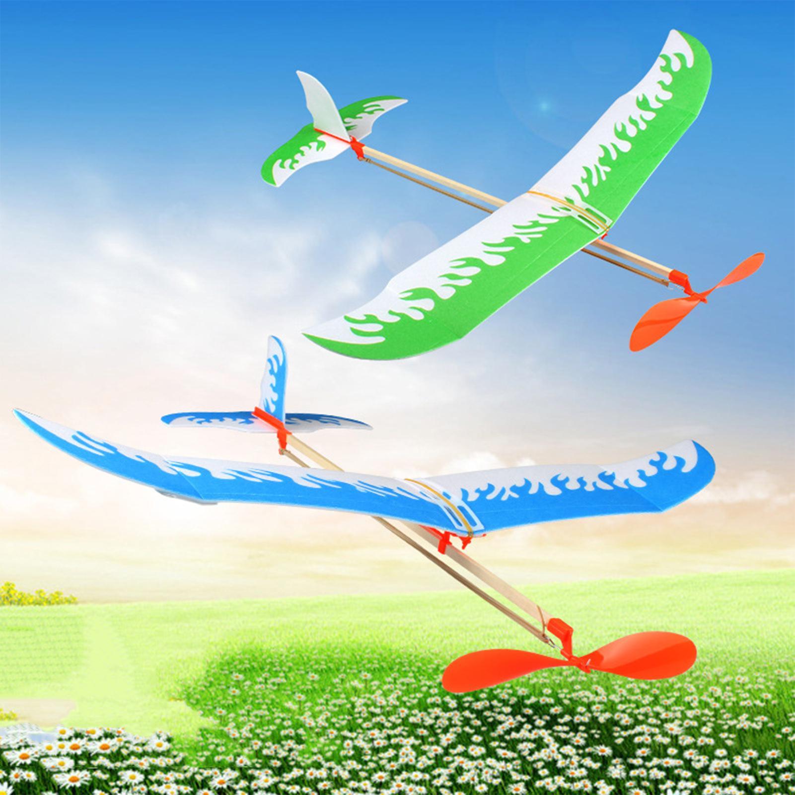 Kids Outdoor Activity Toys - Rubber Band Airplanes Powered Glider Aircraft