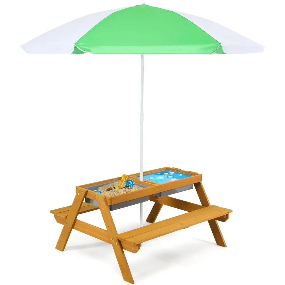 3-in-1 Height-Adjustable Umbre - Kids Outdoor Wooden Table review and price