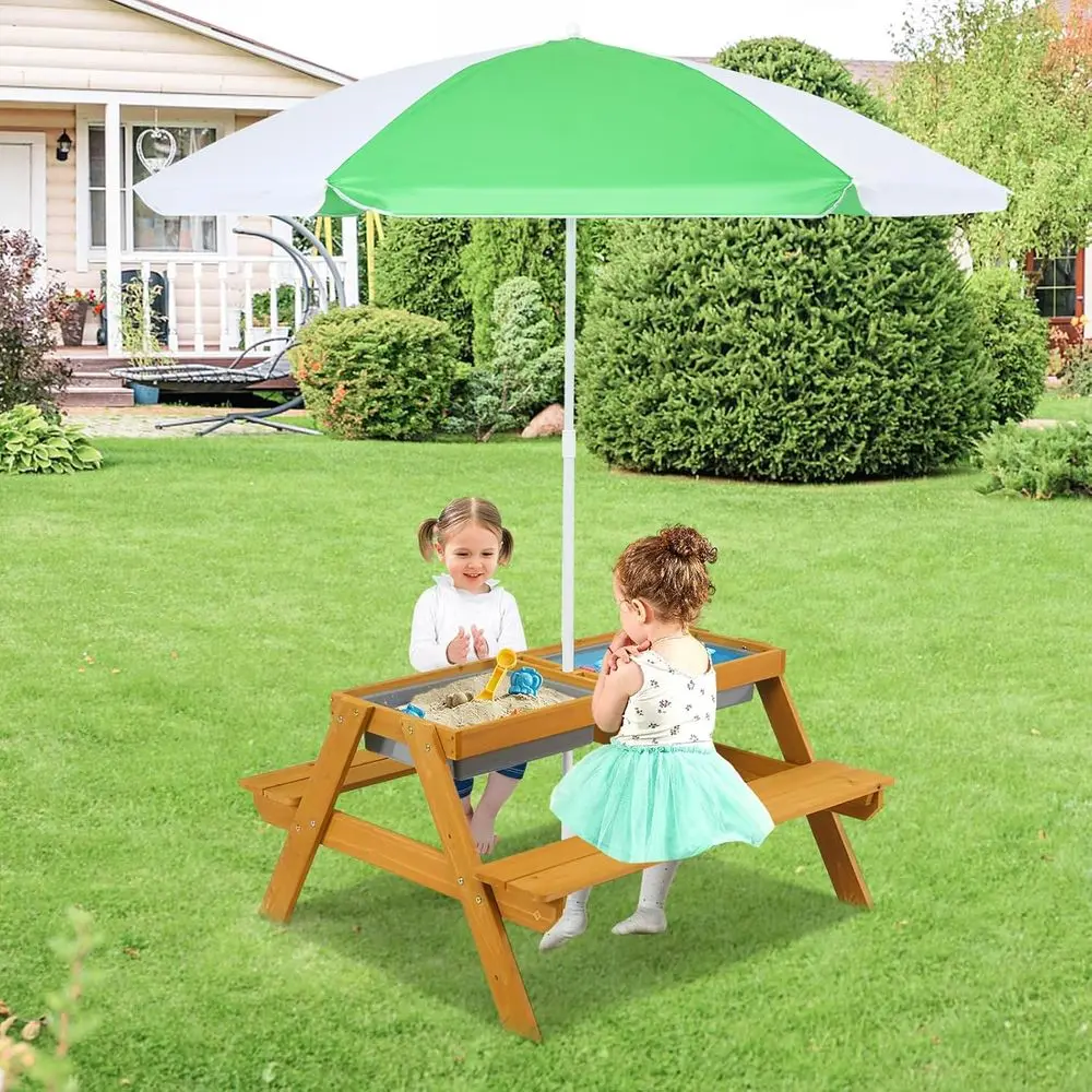 3-in-1 Height-Adjustable Umbre - Kids Outdoor Wooden Table review and price
