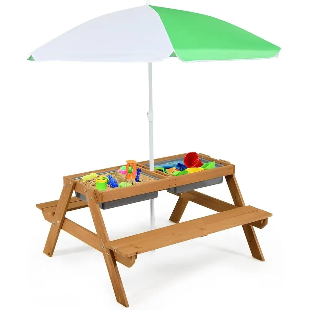 4-in-1 Wooden Sand & Water Pic - Kids Outdoor Wooden Table review and price