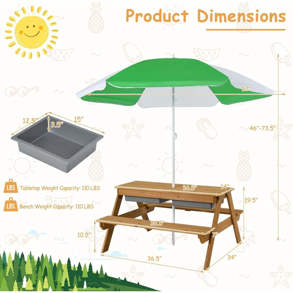 4-in-1 Wooden Sand & Water Pic - Kids Outdoor Wooden Table review and price