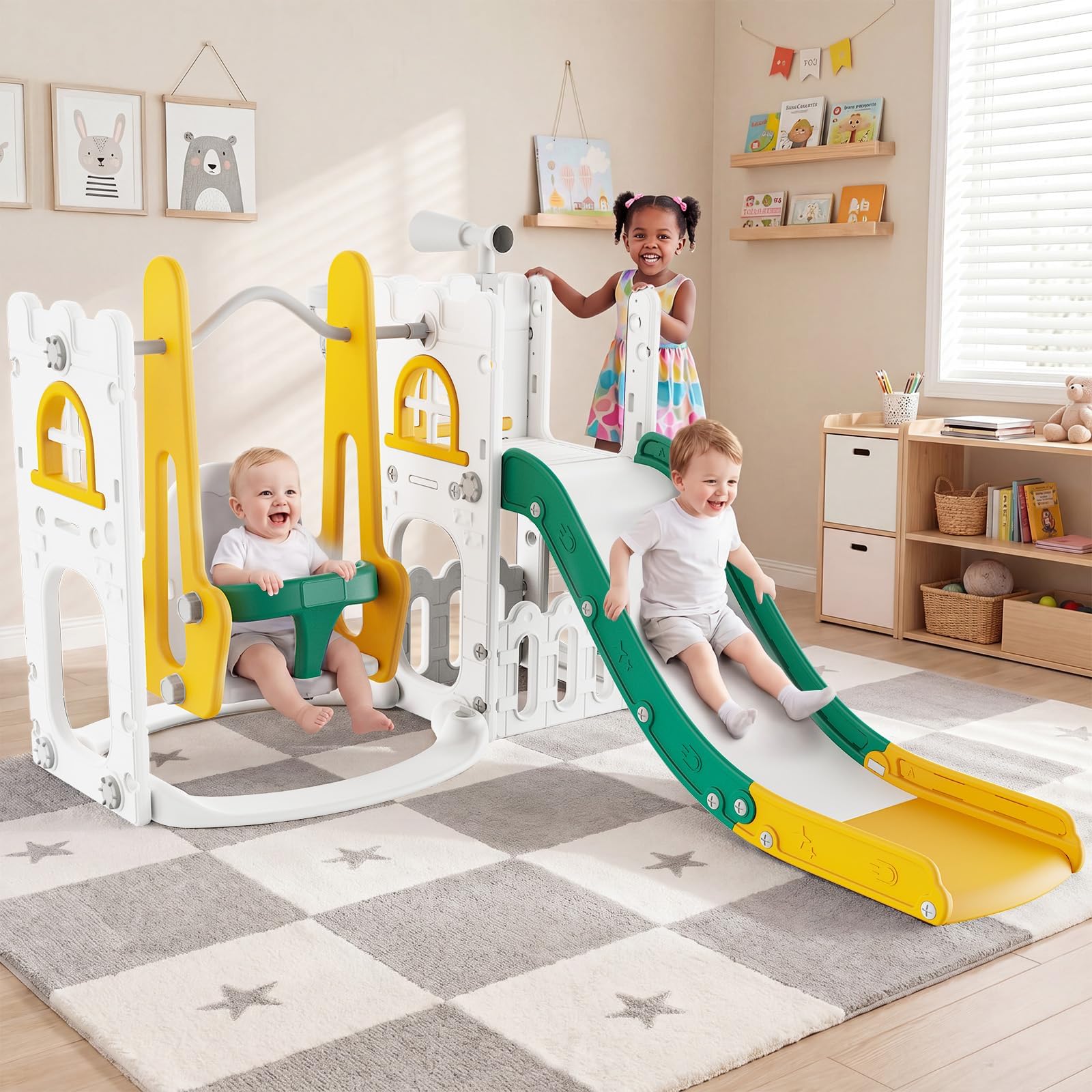 7 in 1 Toddler Slide And Swing - Kids Outdoor Climber review and price