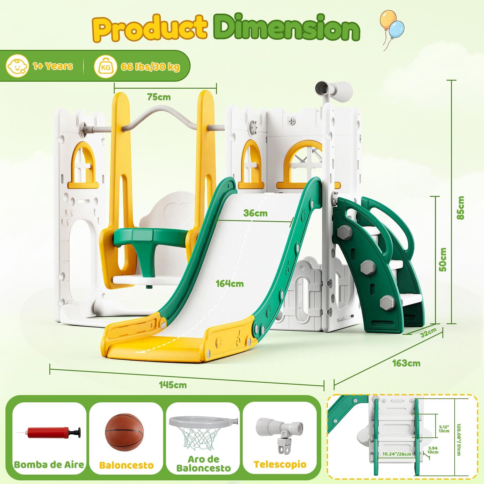 7 in 1 Toddler Slide And Swing - Kids Outdoor Climber review and price