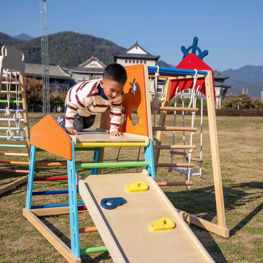 Large Solid Wood Climbing Fram - Kids Outdoor Climbing Frame review and price