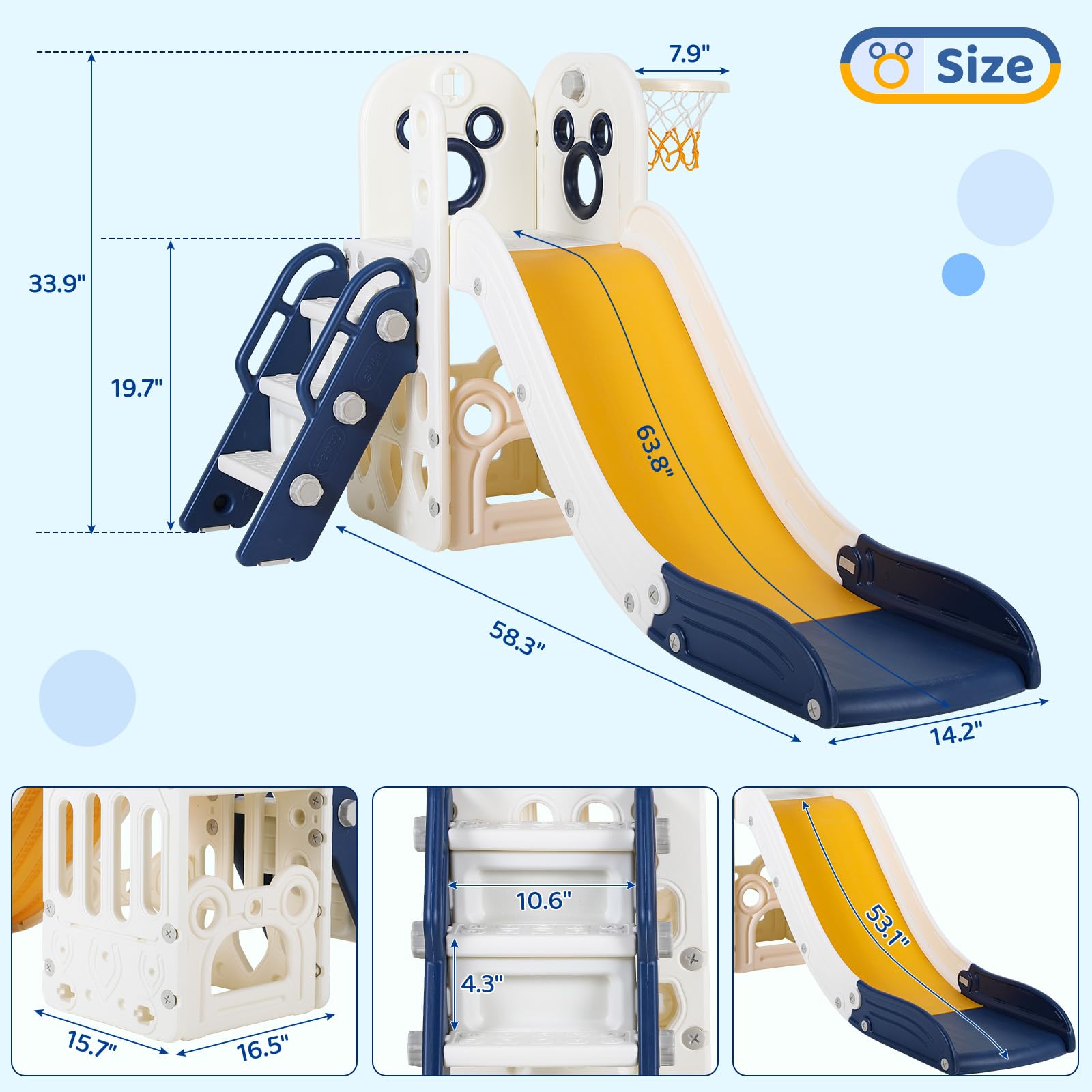 6 in 1 Toddler Slide Playset,  - Kids Outdoor Climber review and price