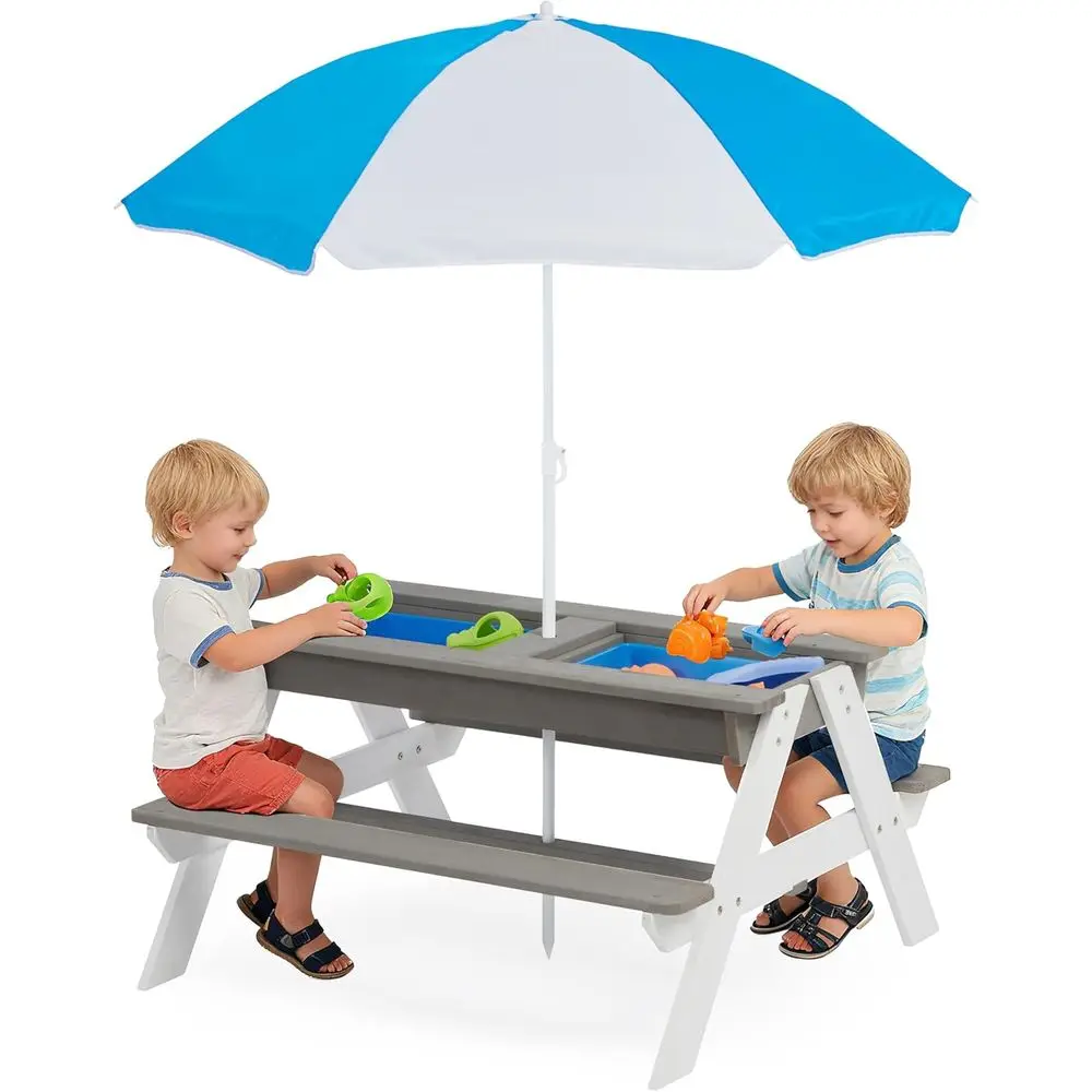 Convertible 3-in-1 Wooden Picn - Kids Outdoor Wooden Table review and price