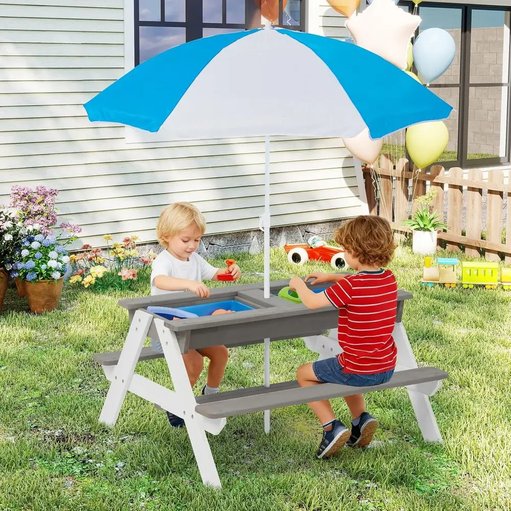Convertible 3-in-1 Wooden Picn - Kids Outdoor Wooden Table review and price