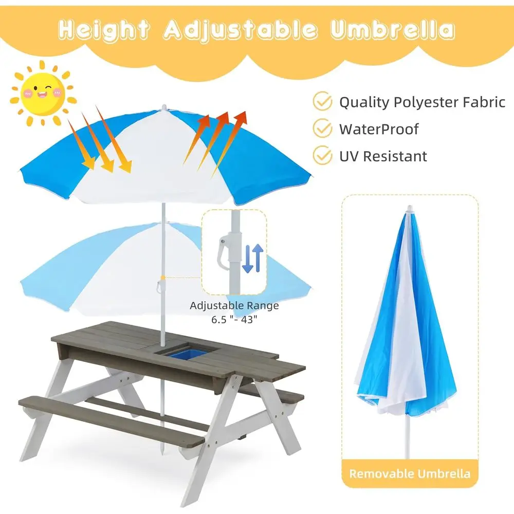 Convertible 3-in-1 Wooden Picn - Kids Outdoor Wooden Table review and price