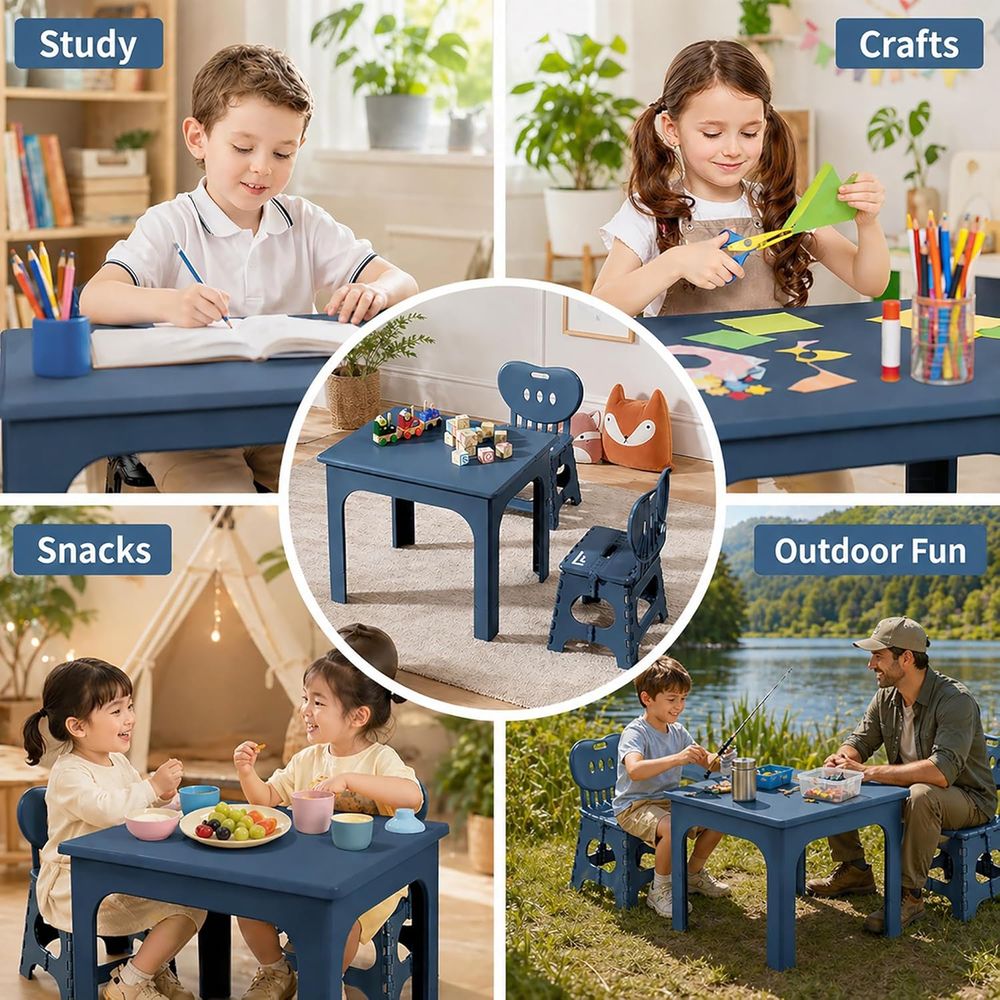 oldable Table and Chair Set, H - Kids Outdoor Wooden Table review and price