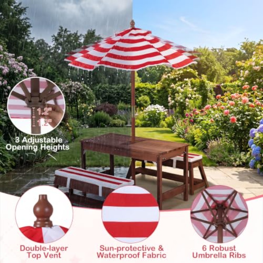 Outdoor kids picnic table for  - Kids Outdoor Wooden Table review and price