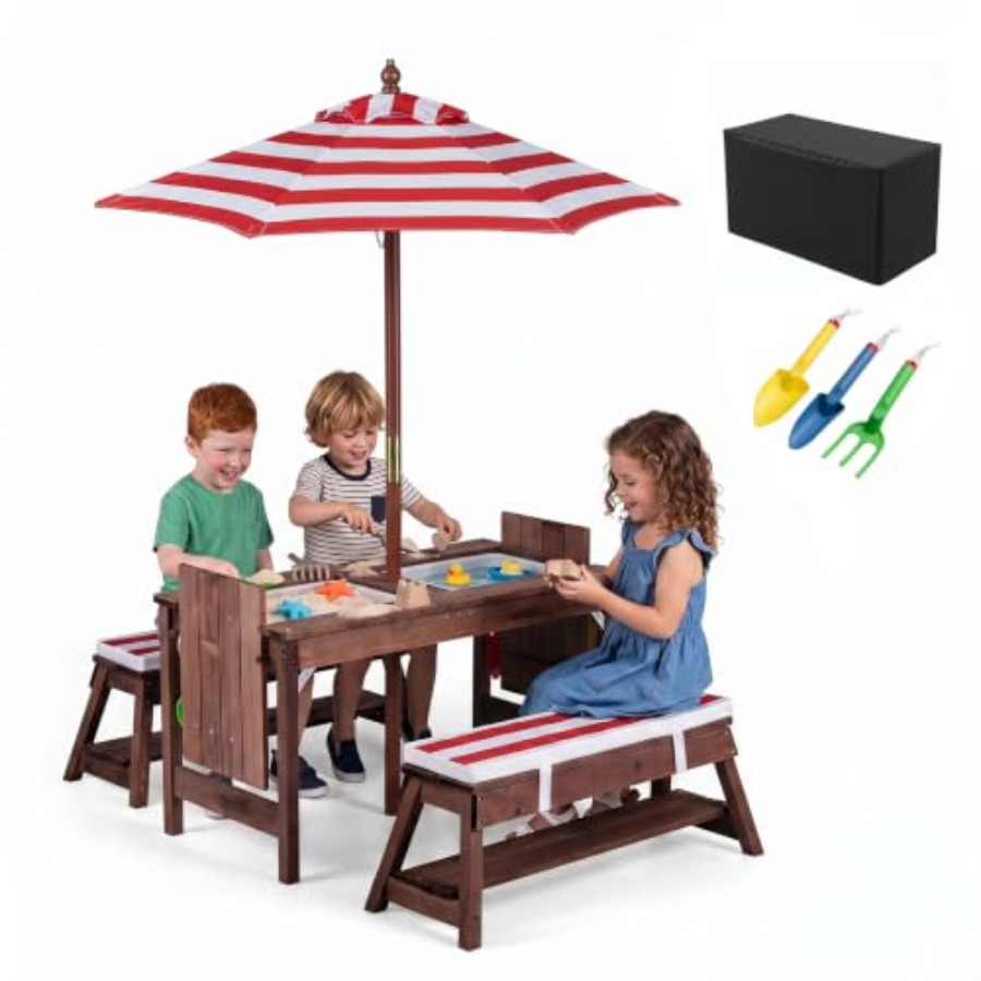 Outdoor kids picnic table for  - Kids Outdoor Wooden Table review and price