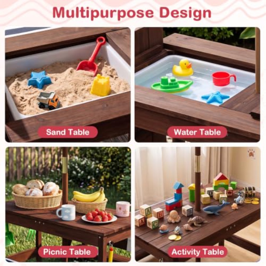 Outdoor kids picnic table for  - Kids Outdoor Wooden Table review and price