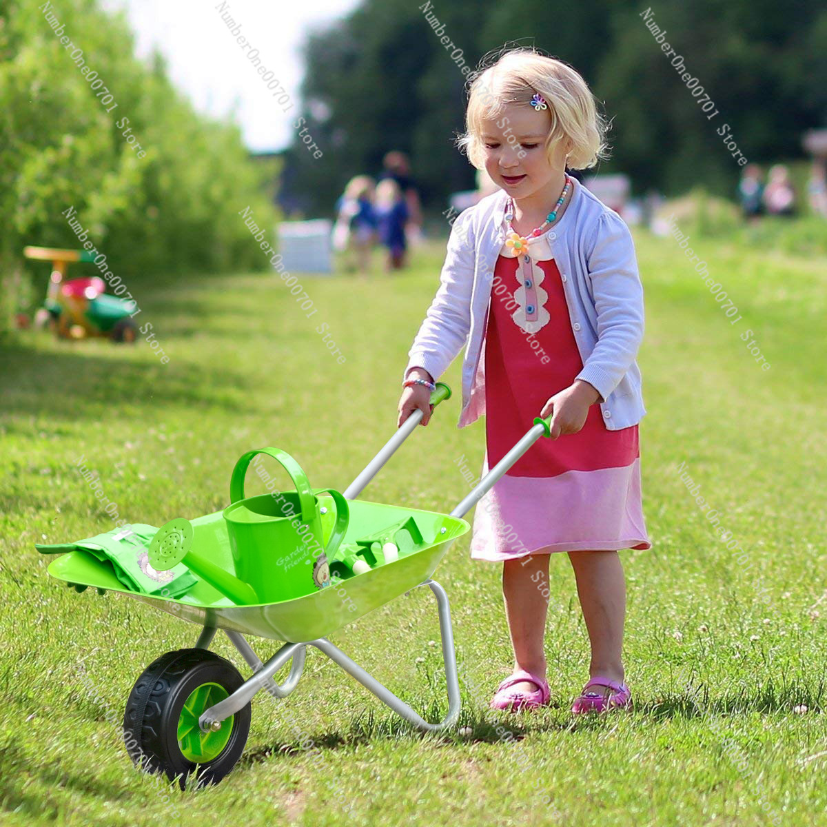 Kids Outdoor Wheelbarrow, Gree - Kids Outdoor Activity Toys review and price