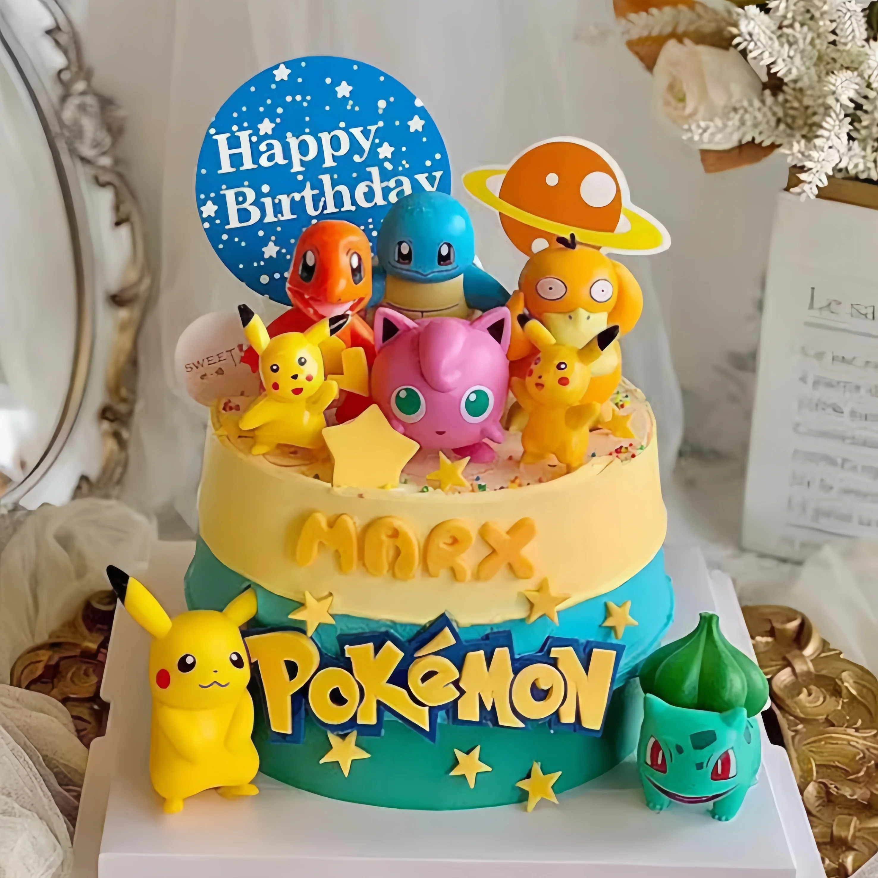6Pcs/set Pokemon Monster Cake  - Kids Outdoor Merry Go Round review and price