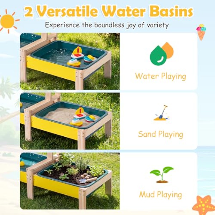 Outdoor kids activity playset  - Kids Outdoor Wooden Table review and price