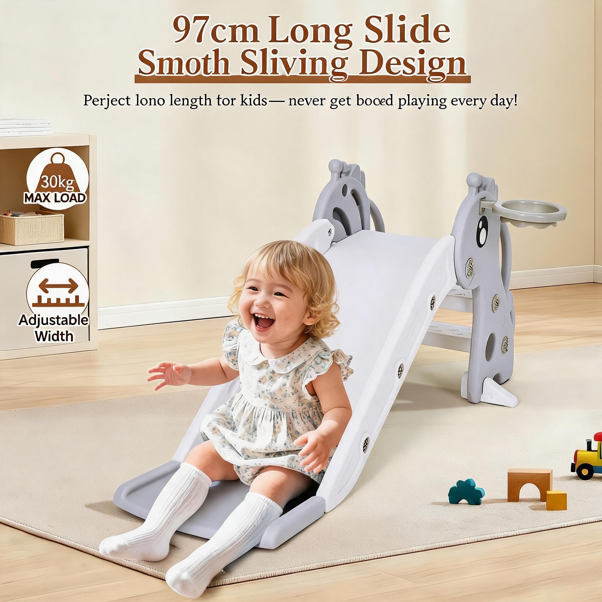 3 In 1 Toddler Slide With Bask - Kids Outdoor Climber review and price