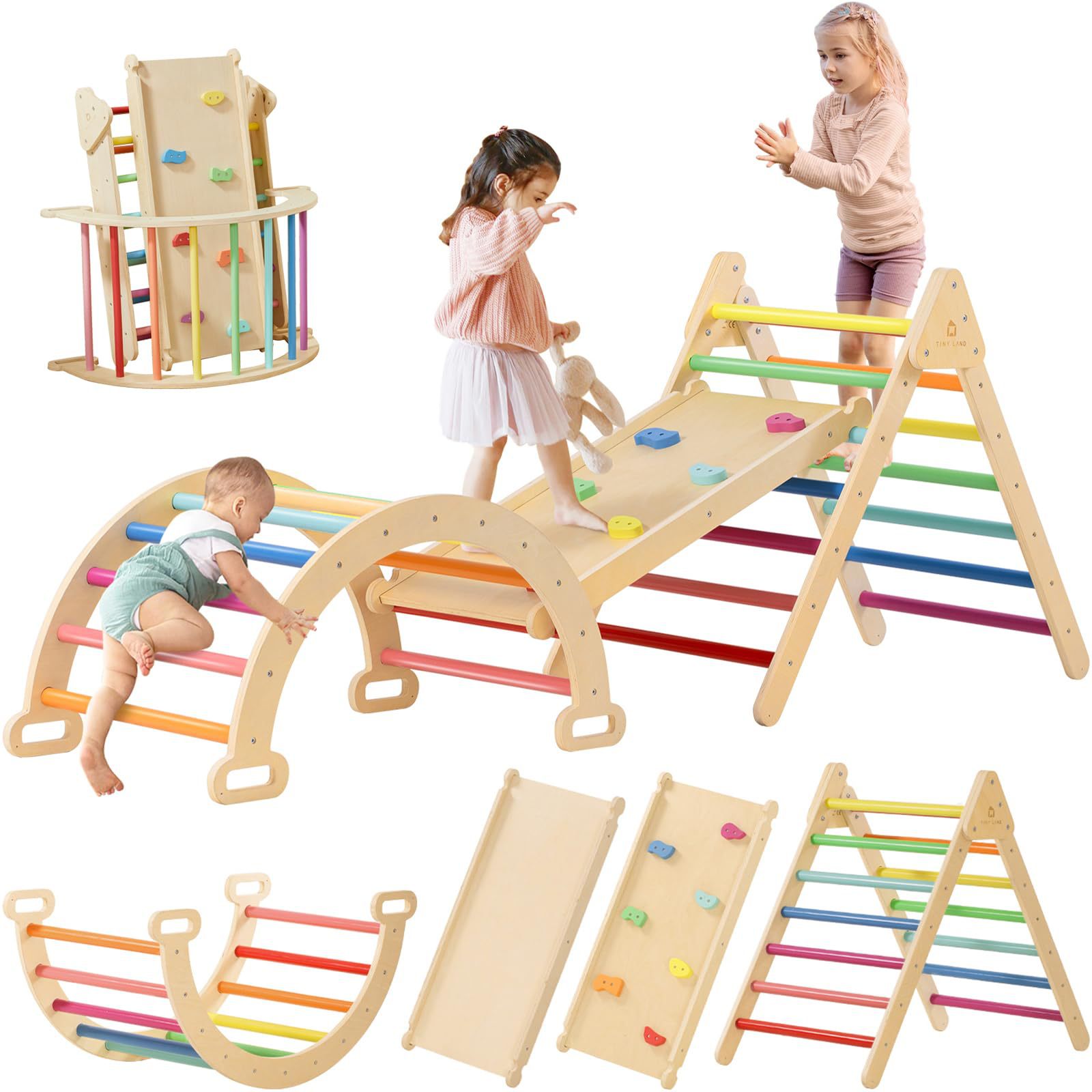 Solid Wood Versatile Climbing  - Kids Outdoor Climbing Frame review and price