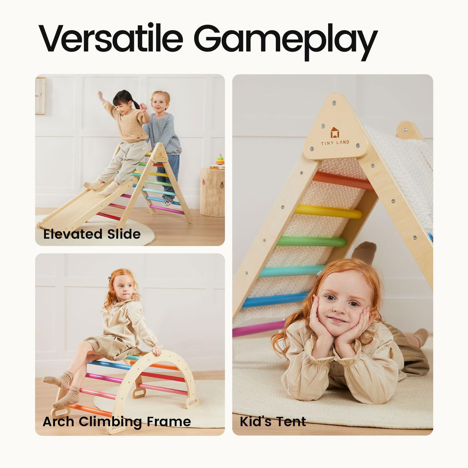 Solid Wood Versatile Climbing  - Kids Outdoor Climbing Frame review and price